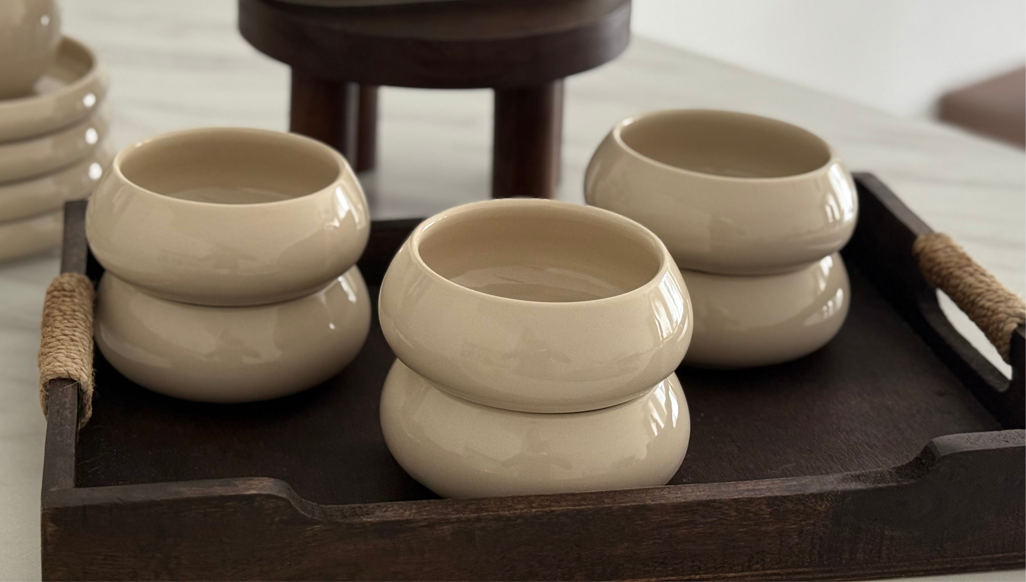 Bondy Schalen rund beige