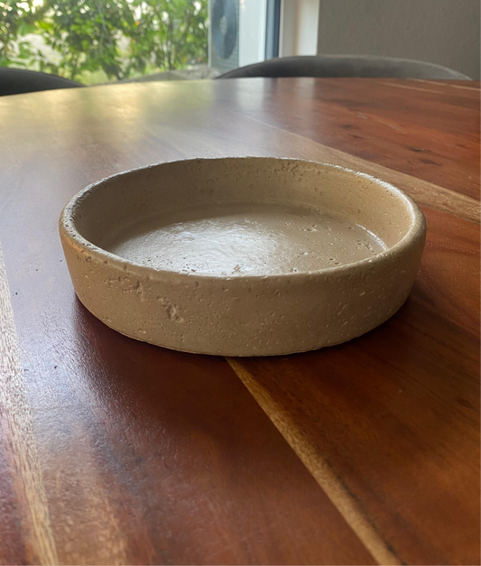 Steinguttablett Rund Beige