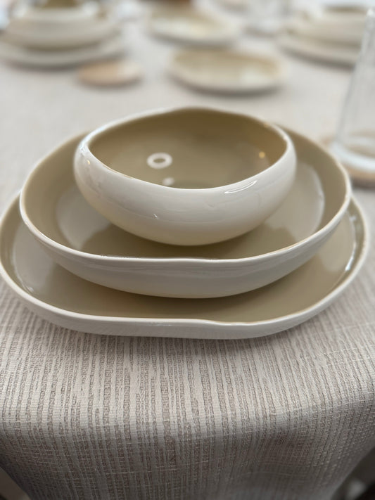 BRICARD BARLES GESCHIRR SET | WEIß-TAUPE 25-TEILIG Selhome
