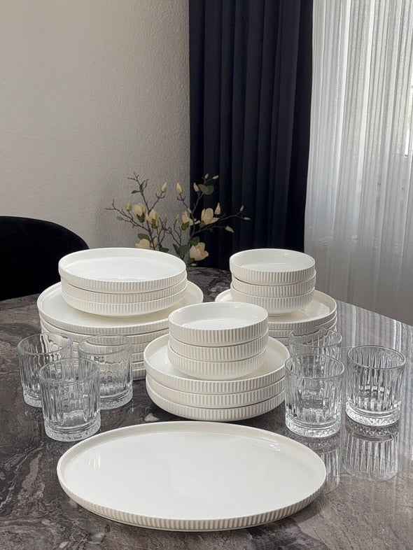 BRICARD DIJON GESCHIRR SET | WEISS 25-TEILIG