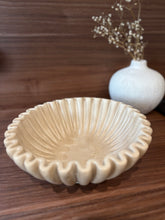 Steingut Schale Ribbel Beige