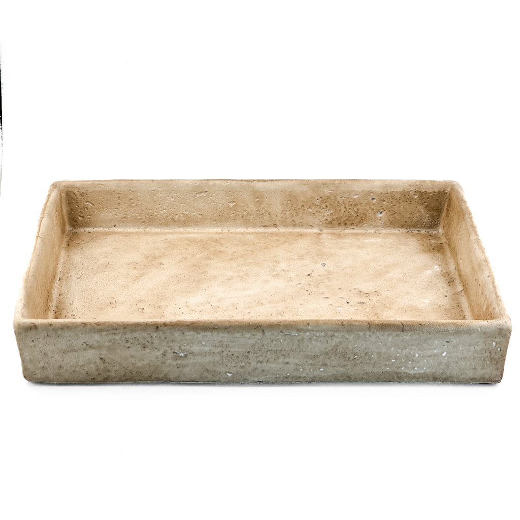 Steinguttablett Rechteckig Beige Selhome