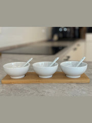 Bambus-Porzellan Servierset 7-Teilig