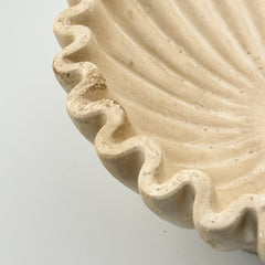 Steingut Schale Ribbel Beige