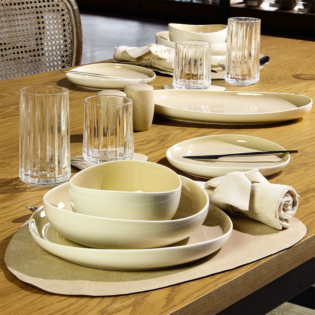 COLMAR GESCHIRRSET | WEISS-TAUPE 27-TEILIG Selhome