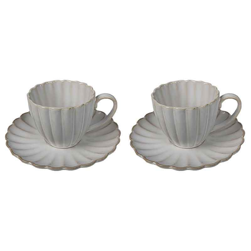 Paris Espressoset| Weiß/Beige 4-Teilig