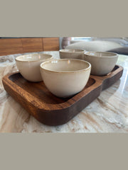 Keramikschale in Beige