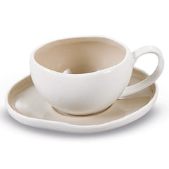 Kaffeetassen Set Beige/Weiß