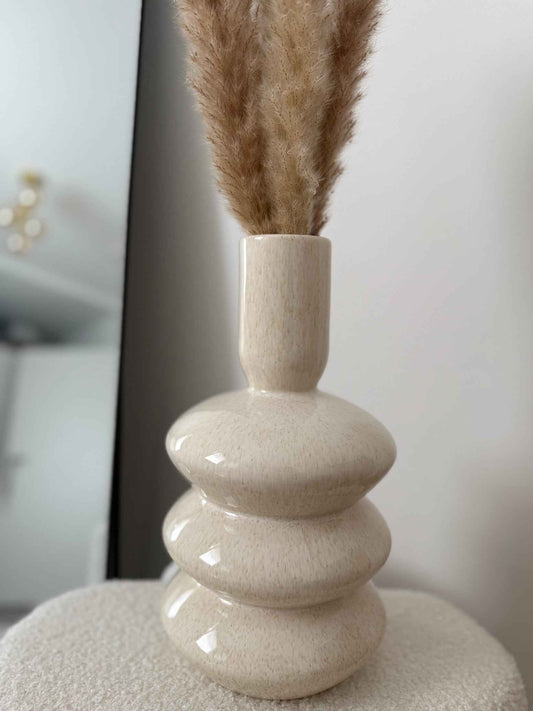 VASE DISC BEIGE