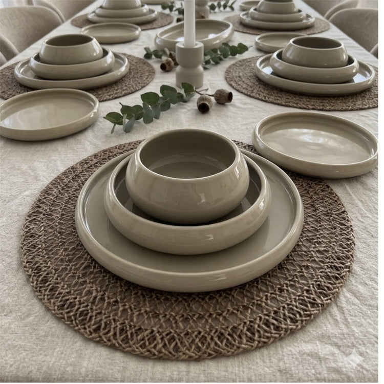 BONDY GESCHIRR SET | TAUPE 25-TEILIG Selhome