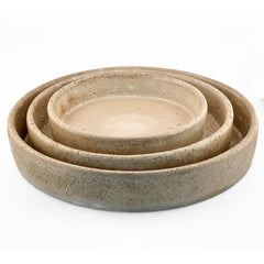 Steinguttablett Rund Beige Selhome