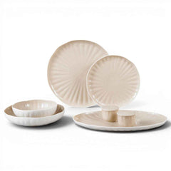 BRICARD REMY GESCHIRR SET | WEIß-BEIGE 27-TEILIG