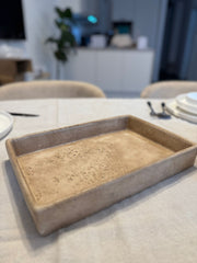 Steinguttablett Rechteckig Beige