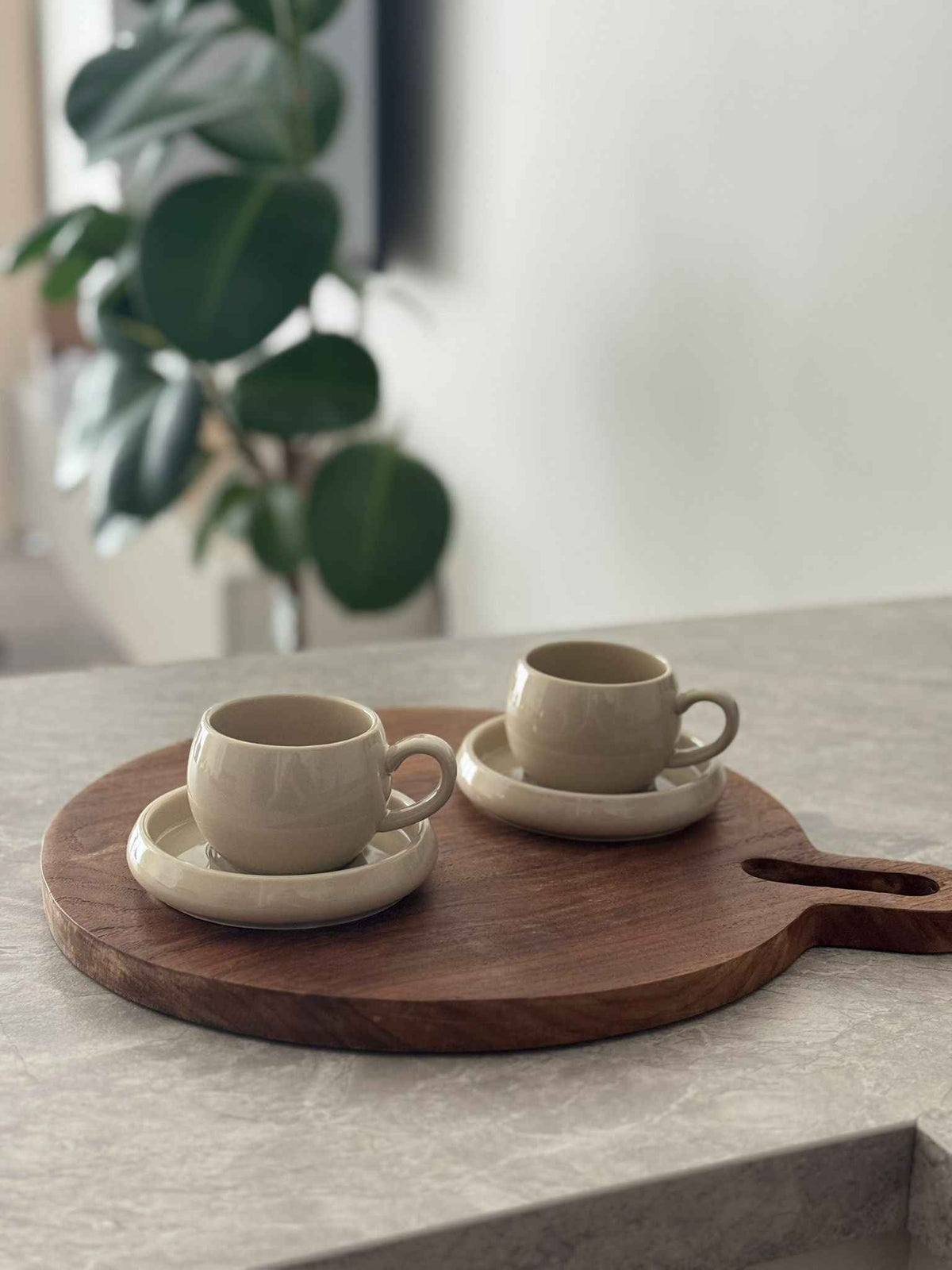Bondy Espressoset beige 4-Teilig