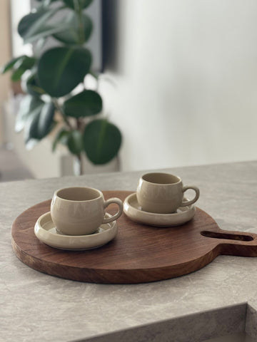 Bondy Espressoset beige 4-Teilig