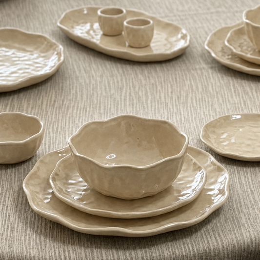 BRICARD ANGLES GESCHIRR SET | BEIGE 27-TEILIG Selhome