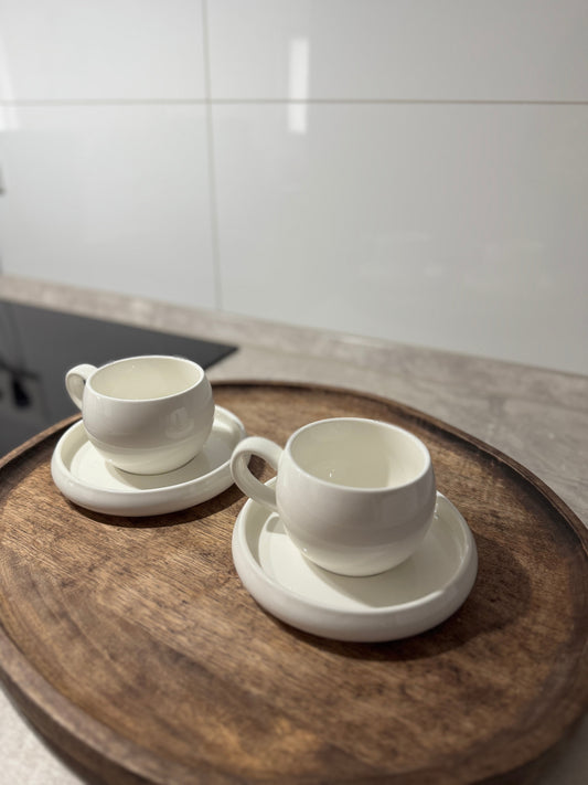 Bondy Espressoset weiß 4-Teilig Bricard Porcelain