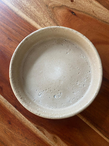 Steinguttablett Rund Beige