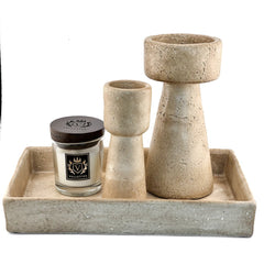 Steinguttablett Rechteckig Beige Selhome