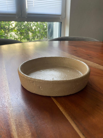 Steinguttablett Rund Beige