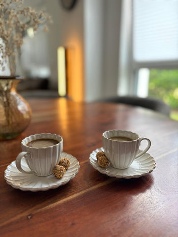 Paris Espressoset| Weiß/Beige 4-Teilig