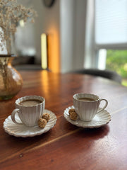 Paris Espressoset| Weiß/Beige 4-Teilig