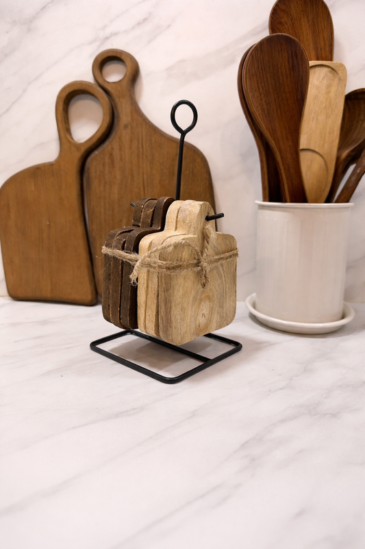 Holzuntersetzer Set| 7-teilig Selhome