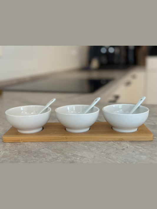 Bambus-Porzellan Servierset 7-Teilig