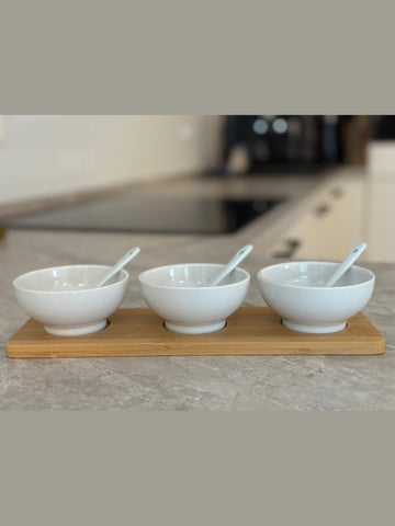 Bambus-Porzellan Servierset 7-Teilig