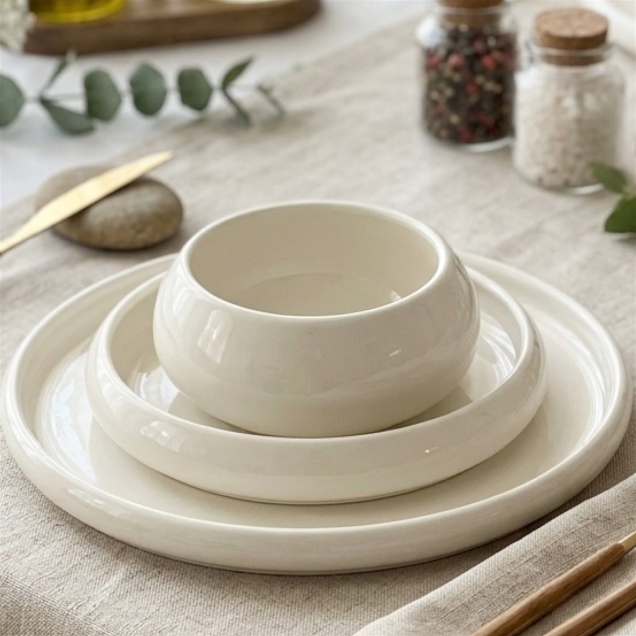 BONDY GESCHIRR SET | WEIß 25-TEILIG Selhome