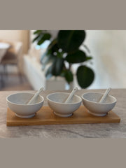 Bambus-Porzellan Servierset 7-Teilig