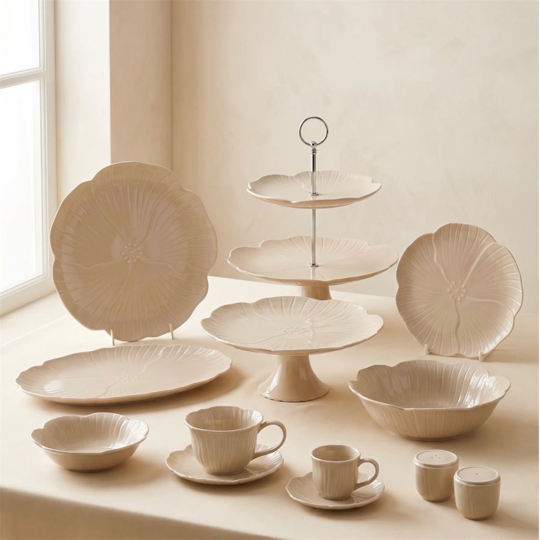 BRICARD FLORANGE GESCHIRR SET | BEIGE 27-TEILIG Selhome