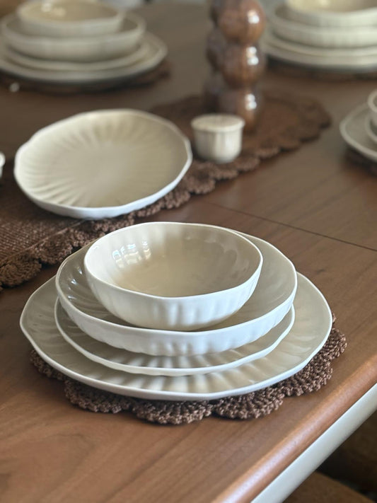 BRICARD REMY GESCHIRR SET | WEIß-BEIGE 27-TEILIG Selhome