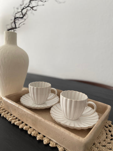 Paris Espressoset| Weiß/Beige 4-Teilig