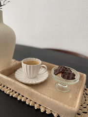 Paris Espressoset| Weiß/Beige 4-Teilig