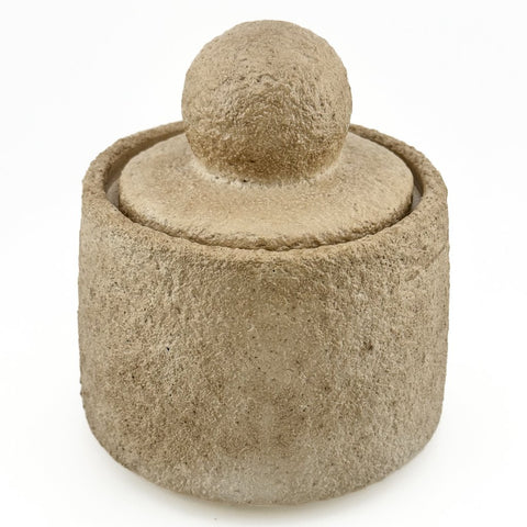 Steingut Behälter mit Deckel Beige