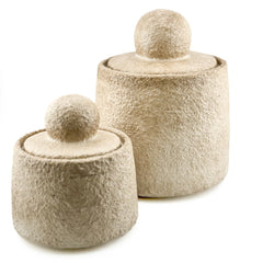 Steingut Behälter mit Deckel Beige Selhome