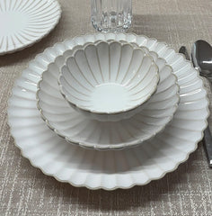Bloomy Geschirrset| 26-Teilig Weiß/Taupe Selhome
