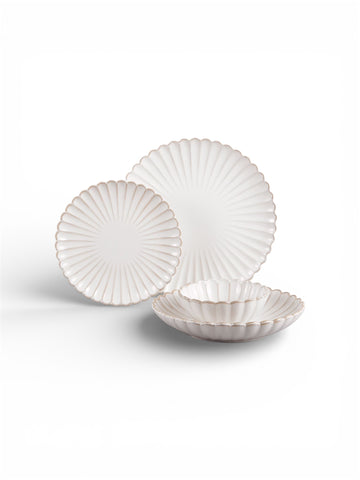 BLOOMY GESCHIRRSET| 26-TEILIG WEISS/TAUPE