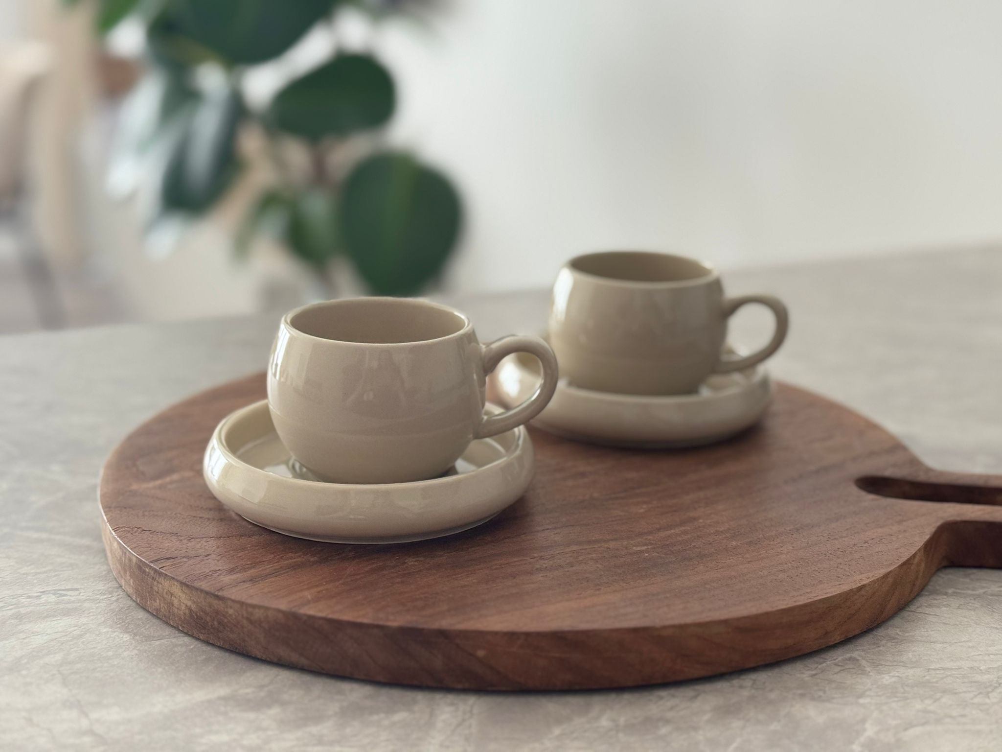 Bondy Espressoset beige 4-Teilig