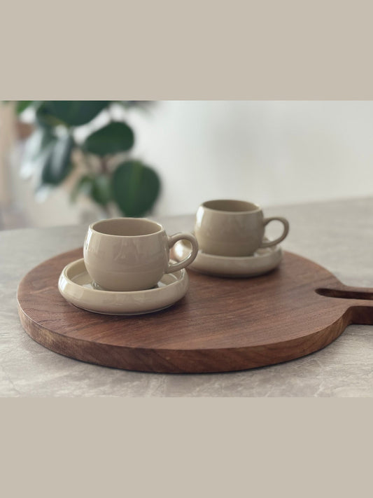 Bondy Espressoset beige 4-Teilig